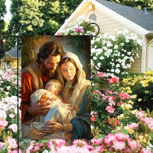 BlissYard Christmas Nativity Scene Garden Flag 12x18 Inch Polyester - color: Jesus