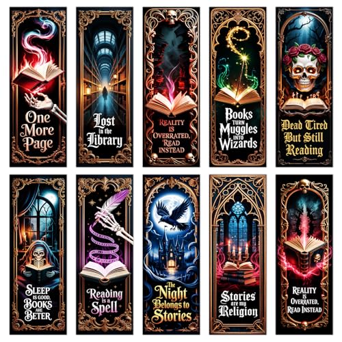 Wxiben Dark Romance Bookmarks Gifts - 100 Pcs Gothic Fantasy Paper Bookmarks Double Sided Tarot Card Skull Book Markers Page Clip Gift for Women Men Teachers Office Book Lovers Bookish Supplies - color: Dark Romance