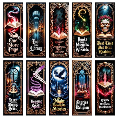 Wxiben Dark Romance Bookmarks Gifts - 100 Pcs Gothic Fantasy Paper Bookmarks Double Sided Tarot Card Skull Book Markers Page Clip Gift for Women Men Teachers Office Book Lovers Bookish Supplies - color: Dark Romance