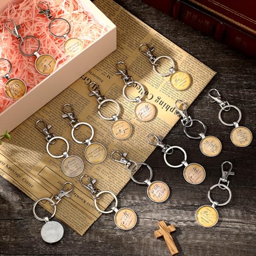 Fumete Bible Verse Religious Christian Keychain Bulk - color: Silver