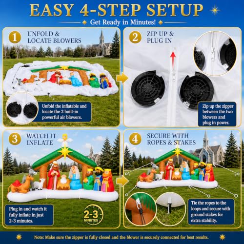 Toiyjofe 12FT Christmas Nativity Scene Inflatable with Jesus, Mary & Joseph - color: Jesus