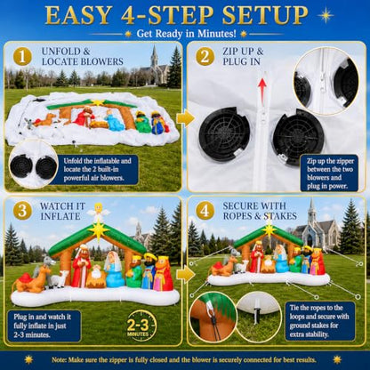 Toiyjofe 12FT Christmas Nativity Scene Inflatable with Jesus, Mary & Joseph - color: Jesus