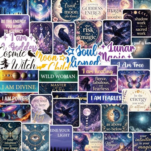 50Pcs Witchy Gothic Vision Board Stickers Supplies Kits Magic Decal - color: Witchy