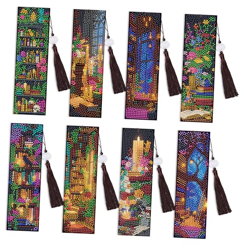 Dark Academia Diamond Art Bookmarks, Diamond Painting Book Marks for Adults - style: Dark Academia