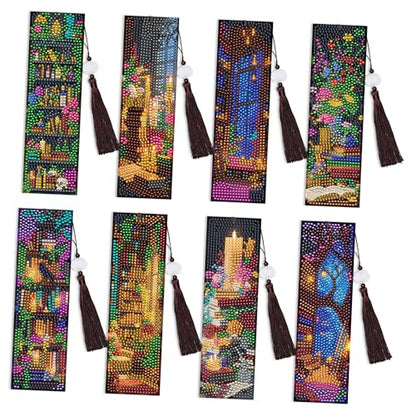 Dark Academia Diamond Art Bookmarks, Diamond Painting Book Marks for Adults - style: Dark Academia