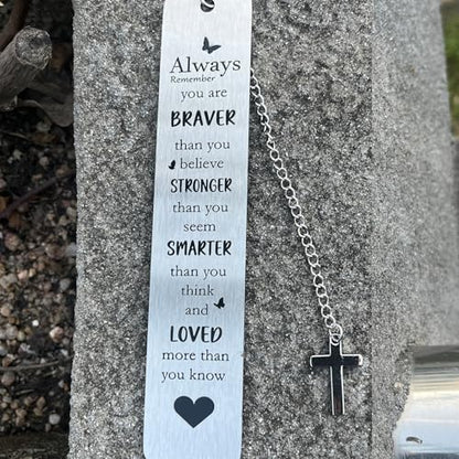 Bible Bookmarks Book Markers, Metal Christian Bookmark Gift Accessories (Always Remember You are Brave) - style: Always remember you are brave