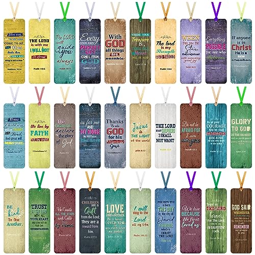 Chinco 120 Pack Father's Day Christian Bookmarks for Men Inspirational Scripture Christian Book Markers Gifts for Women Bulk Retro Page Clips Presents for School Office Supplies - style: Vivid Retro Style