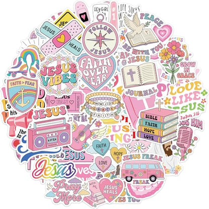 100 Pcs Christian Stickers, Cute Jesus Faith Bible Stickers - color: Christian Jesus Faith