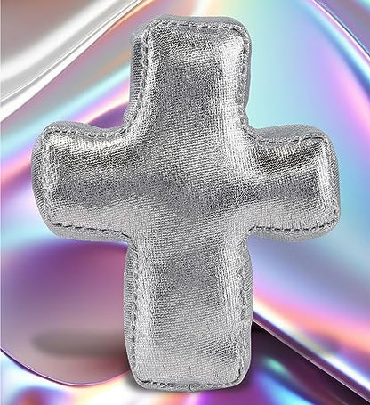DolliBu Silver Cross Stuffed Plush Toy Gift for Kids and Adults - 3 Inches - size: 3 Inch