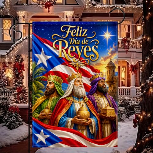 IVN Puerto Rico Three Wise Men Garden Flag 12x18 Inch Double Sided - color: Puerto Rico Wise Men