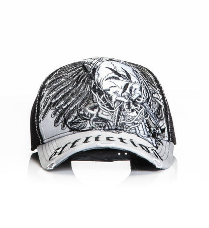 Affliction Men's Baseball Cap, Gothic Style, Embroidered Pattern - color: Black (Crossed Over)