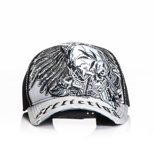 Affliction Men's Baseball Cap, Gothic Style, Embroidered Pattern - color: Black (Crossed Over)