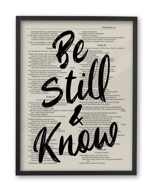 iHery 16x20in Psalm 46:10 Be Still and Know Framed Christian Wall Art - color: Black Framed Be Still, size: 20"L x 16"W