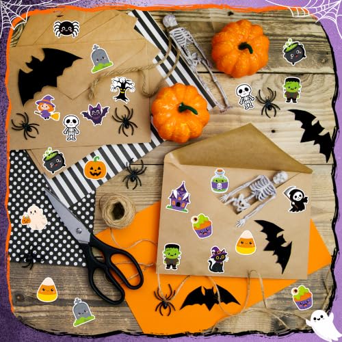 BeYumi Halloween Cute Sticker Roll - 1000Pcs Spooky Boo Skull Stickers Kids - style: Cute Halloween
