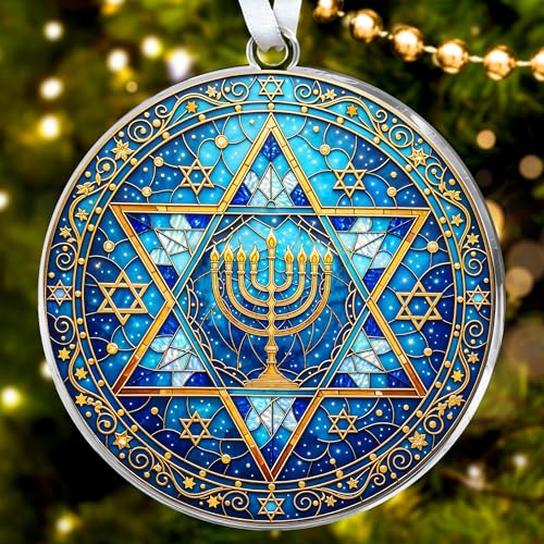 HEXMOZ Hanukkah Gifts - Hanukkah Ornaments for Tree, Jewish Ornaments - color: Hanukkah