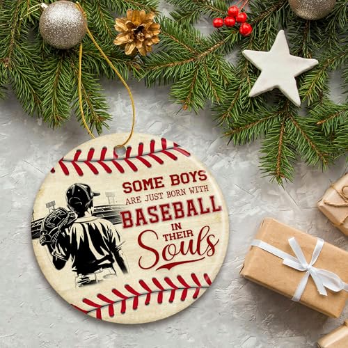 ZAGKOO Baseball Christmas Ornaments - Cool Baseball Gifts for Boys, Kids - color: Baseball