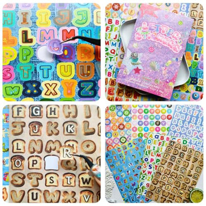 Magazine Letter Sticker Book,1960+ Alphabet Stickers for Scrapbooking - color: Sequined Letters