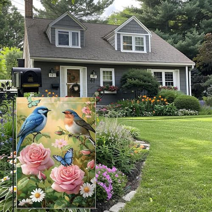 Spring Summer Bird Garden Flags for Outside 12x18 Double Sided - color: Blue Bird, size: 12x18 Inches