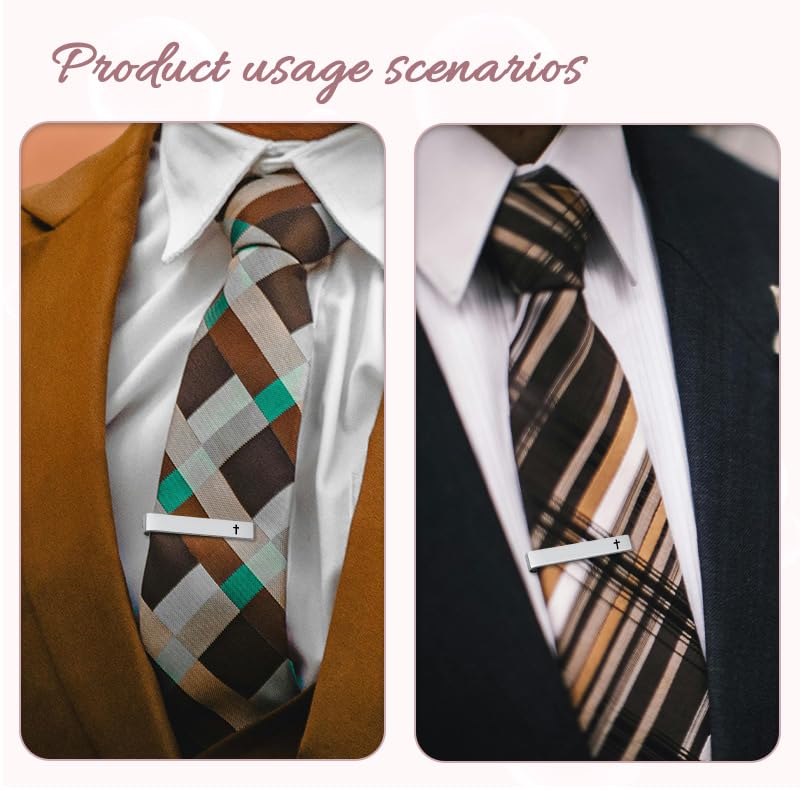 Novelty Mens Tie Clip for Wedding Graduation Gift for Him Son Grandson Birthday Christmas Gift Tie Clips for Dentist Pilot - style: with god all things possible