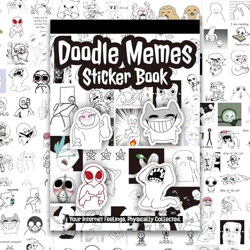 PRSTINCOL Meme Sticker Book, 36 Sheets 460+ Pcs, Black and White Funny Meme Stickers for Adults and Teens, Die Cut Vinyl Stickers for Journaling Scrapbooking DIY - color: Meme