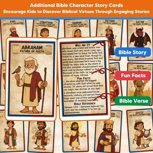 Garybank Bible Virtue 4 in A Row Game for Kids, Learn Bible Stories
