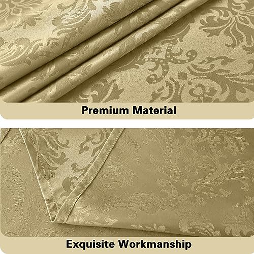 SASTYBALE Jacquard Tablecloth Rectangle 52 x 70 Inch, Gold - color: Gold, size: 70" x 52" (Rectangular)