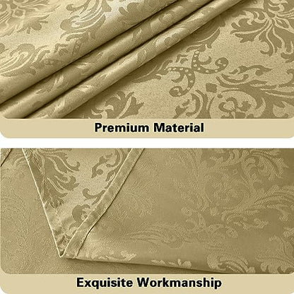 SASTYBALE Jacquard Tablecloth Rectangle 60 x 84 Inch, Gold - color: Gold, size: 84" x 60" (Rectangular)