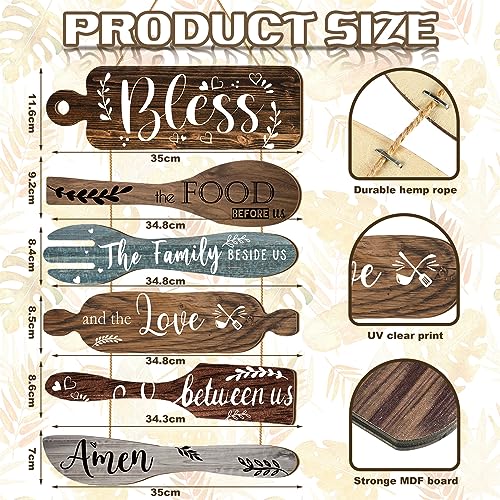 Geetery 6 Pcs Bless The Food Before Us Sign Kitchen Decor Wall, Multicolor - color: Multicolored, style: Bless