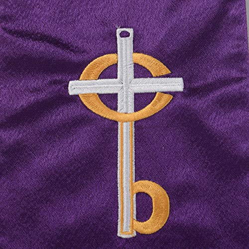 BLESSUME Church Clergy Pastor Cross Embroidered Stole - color: Purple