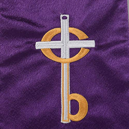 BLESSUME Church Clergy Pastor Cross Embroidered Stole - color: Purple