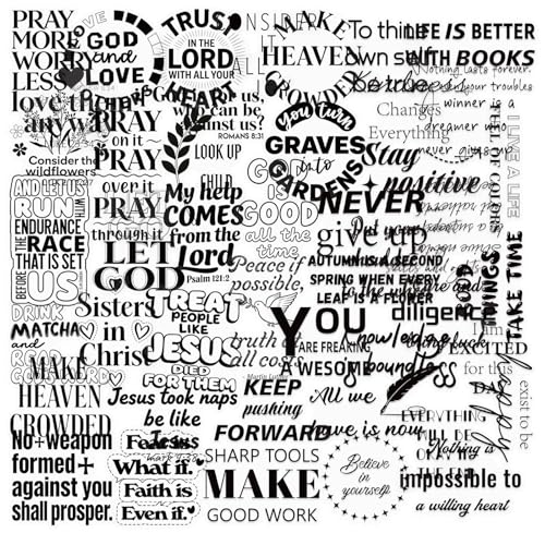 100PCS Clear Christian Positive Stickers, Bible Study Stickers - style: Antique