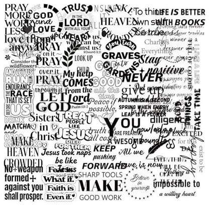 100PCS Clear Christian Positive Stickers, Bible Study Stickers - style: Antique