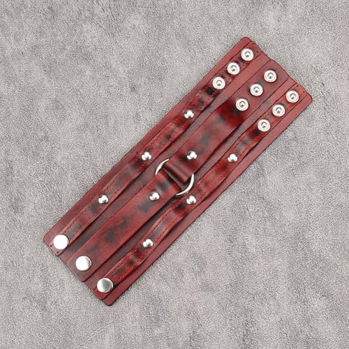 Jeilwiy Punk Rock Gothic Black Rivet Leather Spiked Necklace Collar Neckband Leather Choker Necklace for Women Mom Gifts Adjustable - color: Red Leather Cuff Bracelet