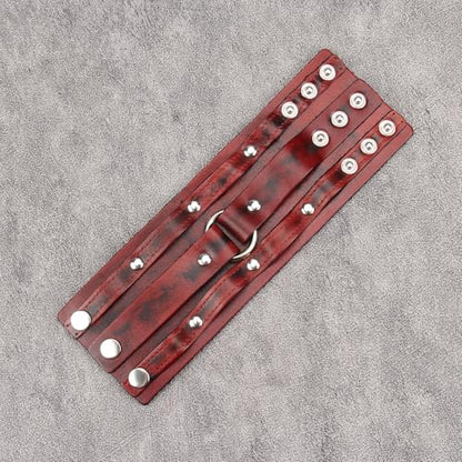 Jeilwiy Punk Rock Gothic Black Rivet Leather Spiked Necklace Collar Neckband Leather Choker Necklace for Women Mom Gifts Adjustable - color: Red Leather Cuff Bracelet