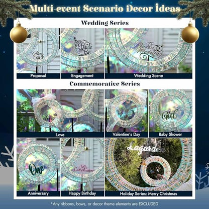 Yescom Pre Lit 1700 LEDs Lighted Christmas Wreath Decoration with Stand for - size: 24"+20"+16" Wreath w/ Stand(3Pack-in-1)