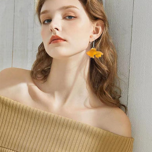 Anmpab Beach Funny Cute Goldfish Dangle Drop Earrings Lovely Resin Transparent Fish Earrings for Women - color: Orange