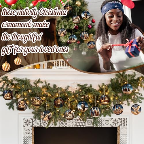 Soaoo 60 Pcs Christmas Nativity Scene Ornaments Bulk Wooden Decor, African - style: African