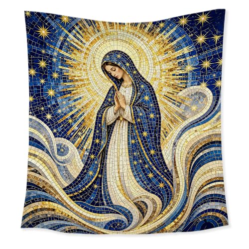 HUGANE Virgin Mary Christian Catholic Tapestry Wall Decor 50x60 Inch - color: colour-03