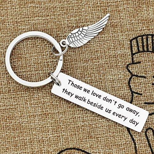 Kivosliviz Memorial Gifts Keychain for Loss of Loved One Those We Love Don't Go Away They Walk Beside Us Everyday Remembrance Gifts for Father Mother Grandpa Grandma - color: Those We Love