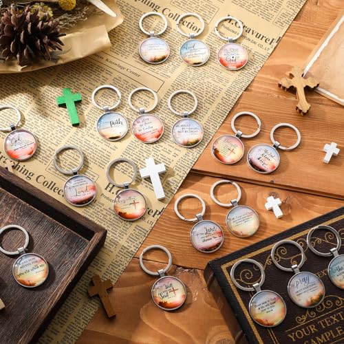 Ferreve Christian Keychain Bulk Mini Bible Verse Keychain