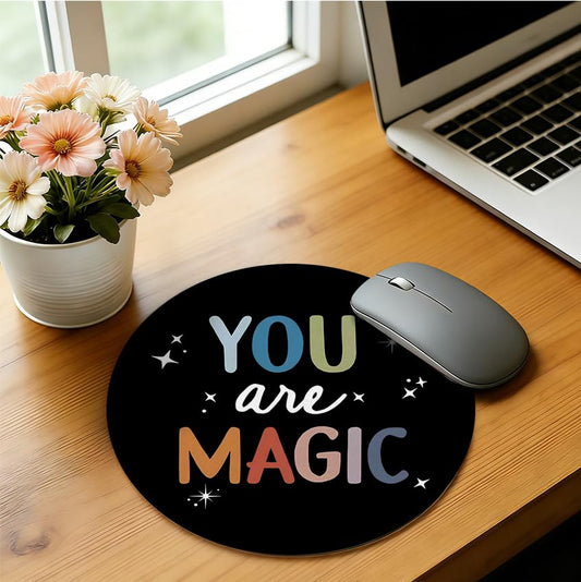 Inspirational Mouse Pad,Boho You are Magic Mouse Pads Mousepad for Desk Home Office Dorm Computers Laptop, Desk Supplies for Women Office Aesthetic,7.9x7.9 Inch - color: Color-21