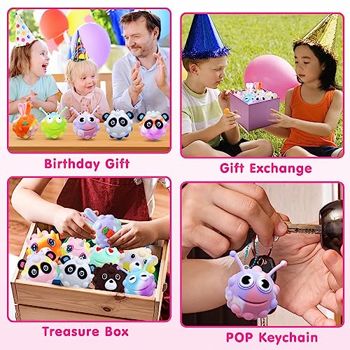 18 Pack Animal Pop Balls Party Favors for Kids, Treasure Box Prizes Toys - style: 18PCS Animal Pop Ball