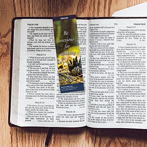Christian Bookmark with Bible Verse, Pack of 25, Prayer Themed, Be Anxious for Nothing, Philippians 4:6-7