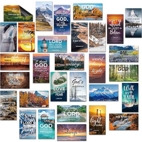 Blosssound 60 Pcs Christian Magnets with Bible Verses, Scenery - style: Scenery Style