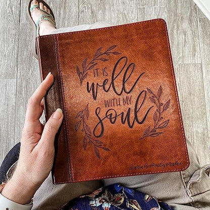 ESV Journaling Study Bible | Personalized with Name | Custom Design Hand Lettered and Laser Engraved | Gift for Birthday, Baptism, Graduation, Wedding...