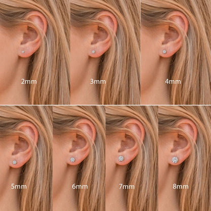 Titanium Earrings Push-in Threadless Flat Back Stud Earrings for Women Men, Cartilage Earring Hypoallergenic Cubic Zirconia Earrings Studs for Helix Tragus Piercing Jewelry - color: Silver-7mm