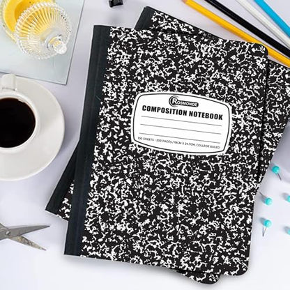 Rosmonde 5000 Pack Composition Notebooks Bulk, College Ruled, Black Marble - size: 5000 Pack | District Pallet, style: Black Marble