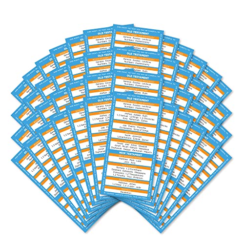 Books of the Bible Bookmarks, Bulk Pack of 48 Large Christian Devotional Guides for Bible Studies & Sunday School, Bible References to Read About Heaven, Salvation, & God's Amazing Love for You - size: Pack of 48