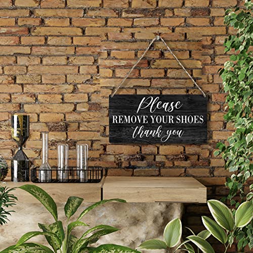 Please Remove Your Shoes Thank You compression Wood Sign Rustic Shoes off Compression Wood Hanging Plaque for Home Wall Art Decoration 6 x 12 Inches Present - color: Colorful903