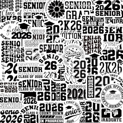 Senior 2026 Graduation Stickers - 50 Pcs Class of 2026 Stickers for College, Graduation Decal for Journal Scrapbook Water Bottle Card Laptop, High School Senior Party Decor Supplies - style: Senior 2026 Graduation